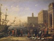 Claude Lorrain View of a Port with the Capitol (mk05) painting